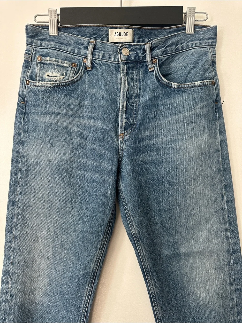 Agolde 90s Vintage Blue Relaxed Straight Ankle Jeans